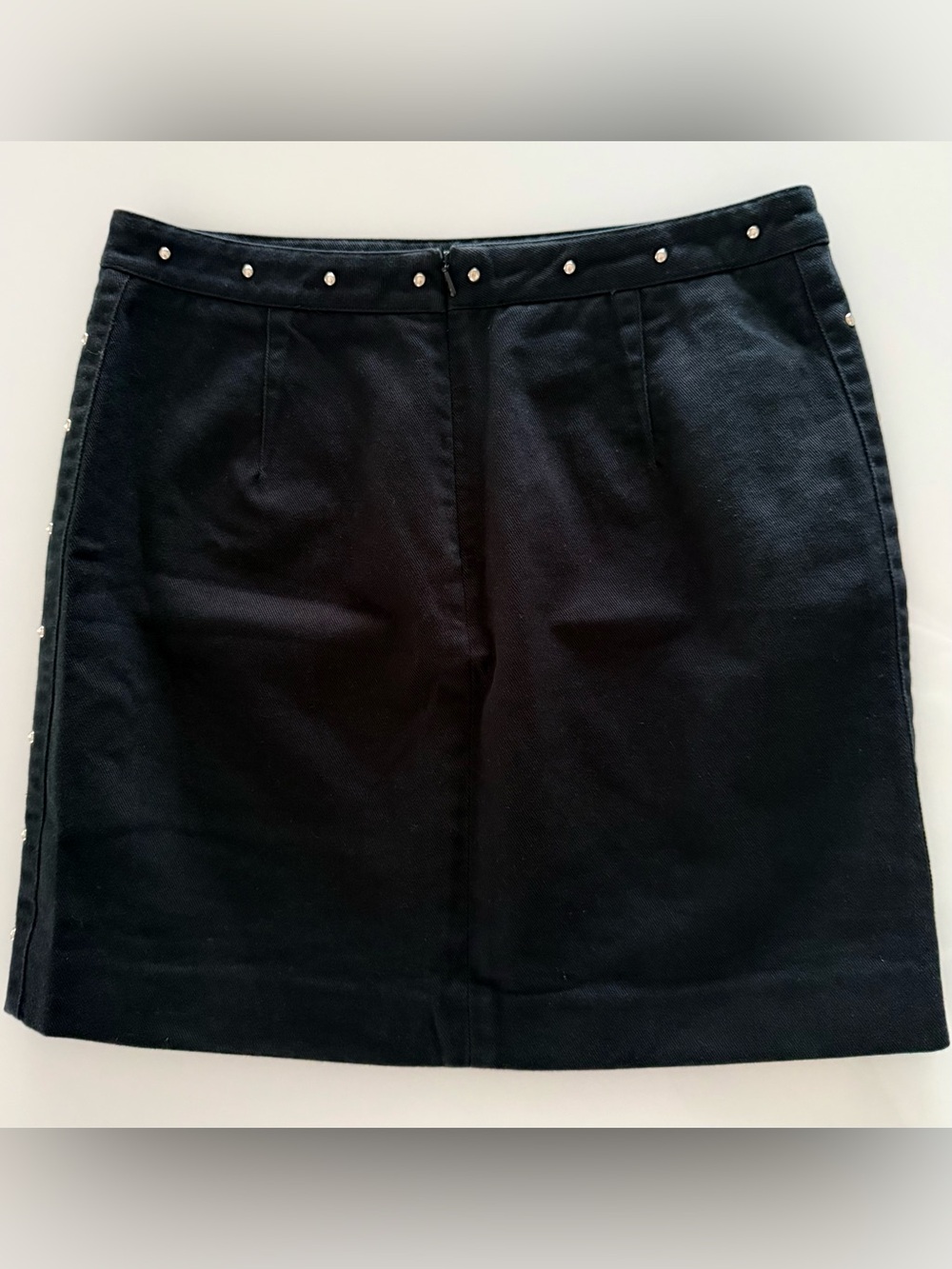 Ralph Lauren Women’s Black Studded Denim Mini Skirt - Size 2 - EUC - 100% Cotton - Picture 8 of 13